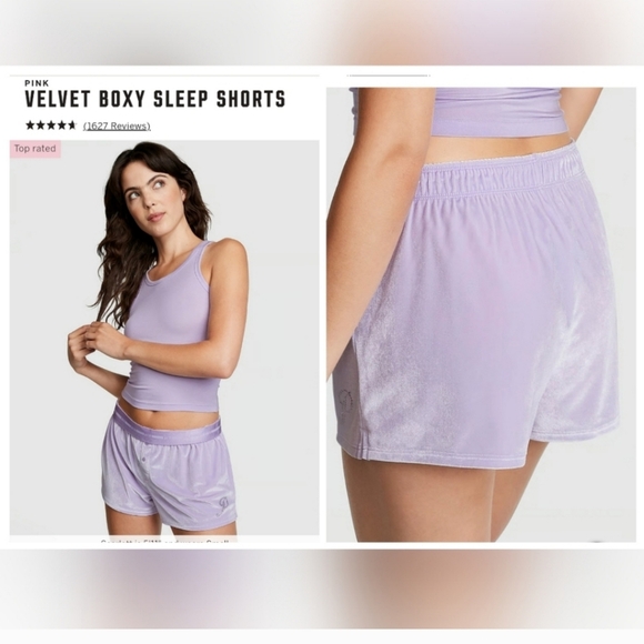 Victoria's secret pink cozy velvet shine boxy pajama sleep shorts XXL - Picture 1 of 7